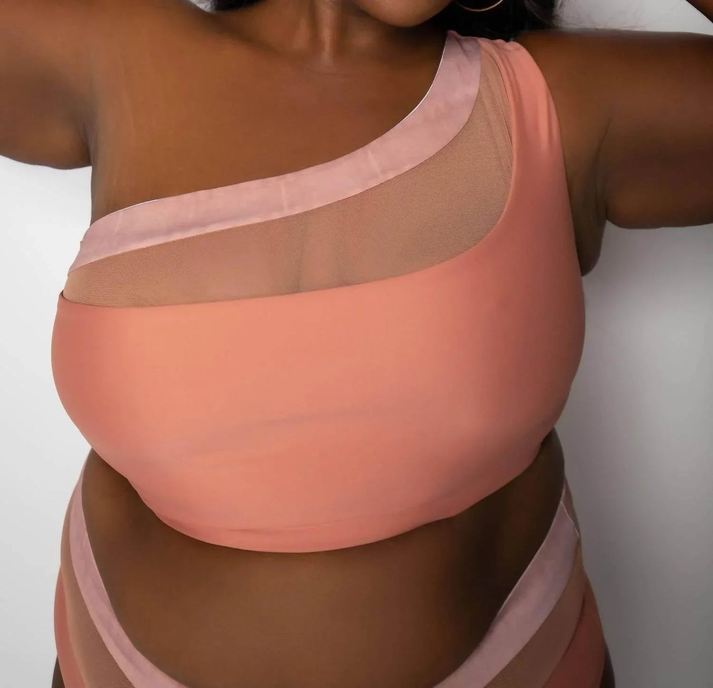 Bay One-Shoulder-Bikini-Oberteil – Große Größen