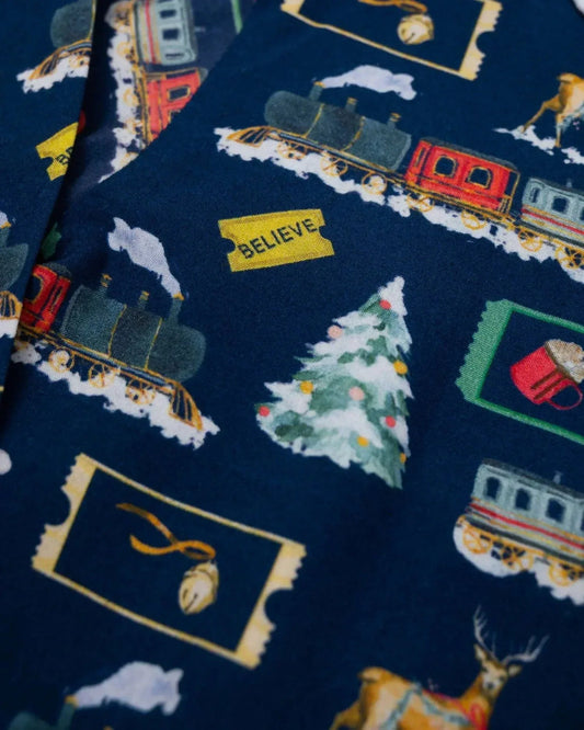 Boy's Polar Express Button Down Pajama Set