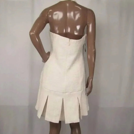 Women's Tweed Square Neck Sleeveless Mini Dress