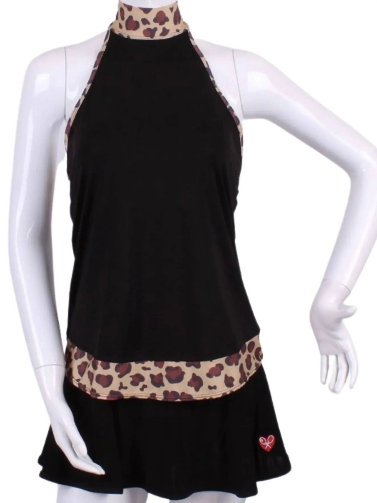Neckholder-Leoparden-Oberteil