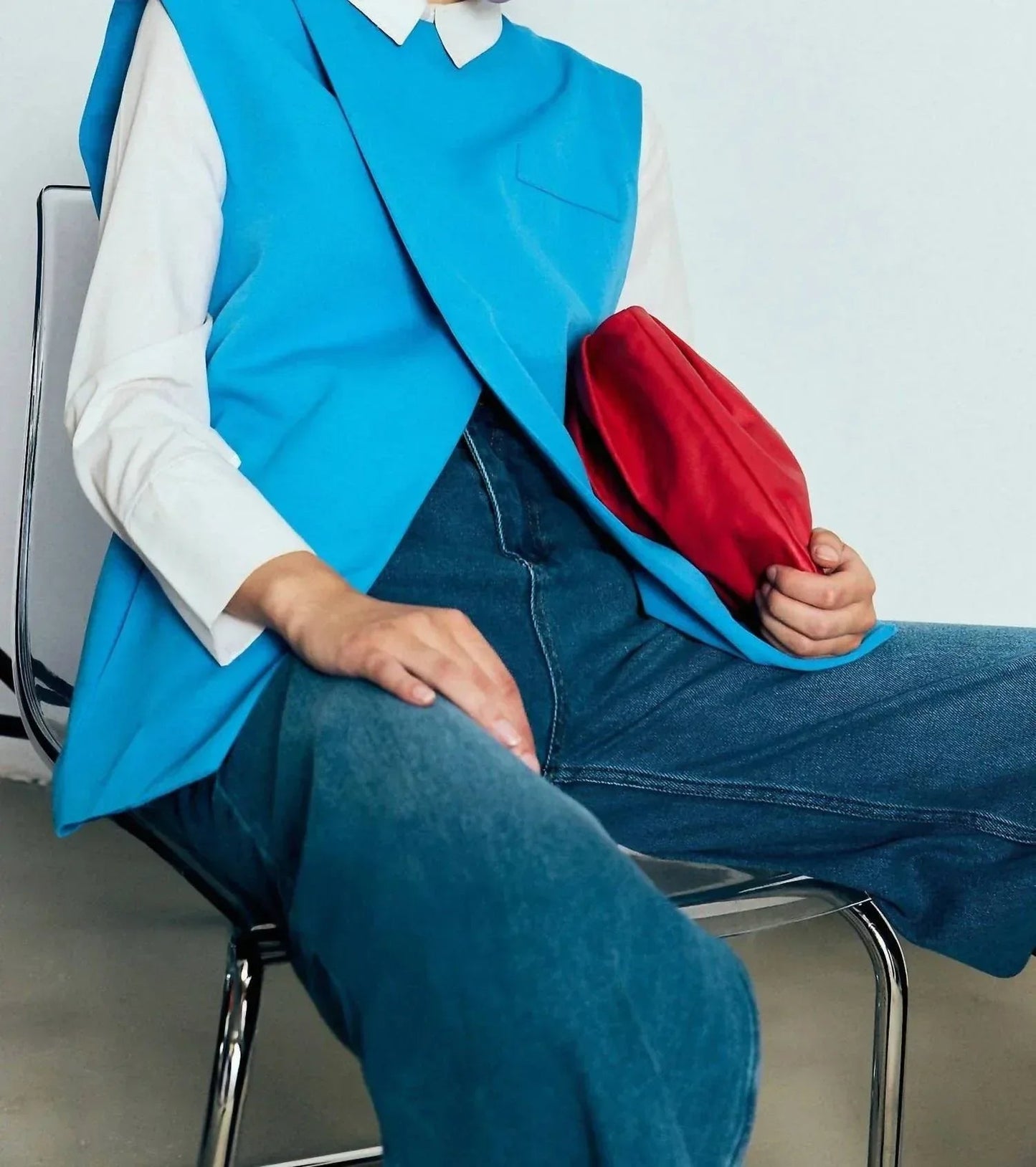 Linen Blend Double-Breasted Tailored Vest