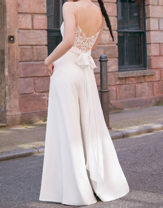 Kennedy Jumpsuit aus Crêpe mit weitem Bein
