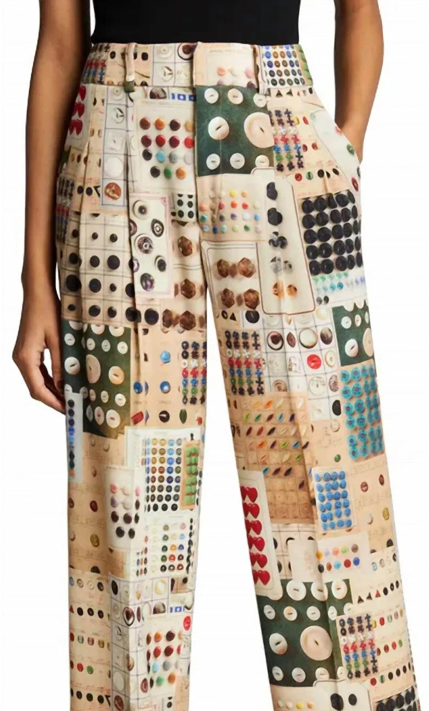 Button Card Shoppe Pleated Pants
