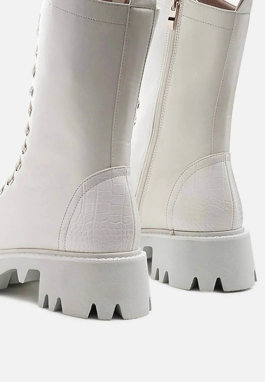 Women's Drill Chunky Lace Up Ankle Boots