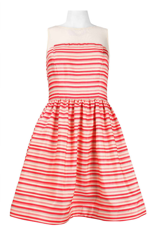 Illusion-Streifen A-Linien-Partykleid