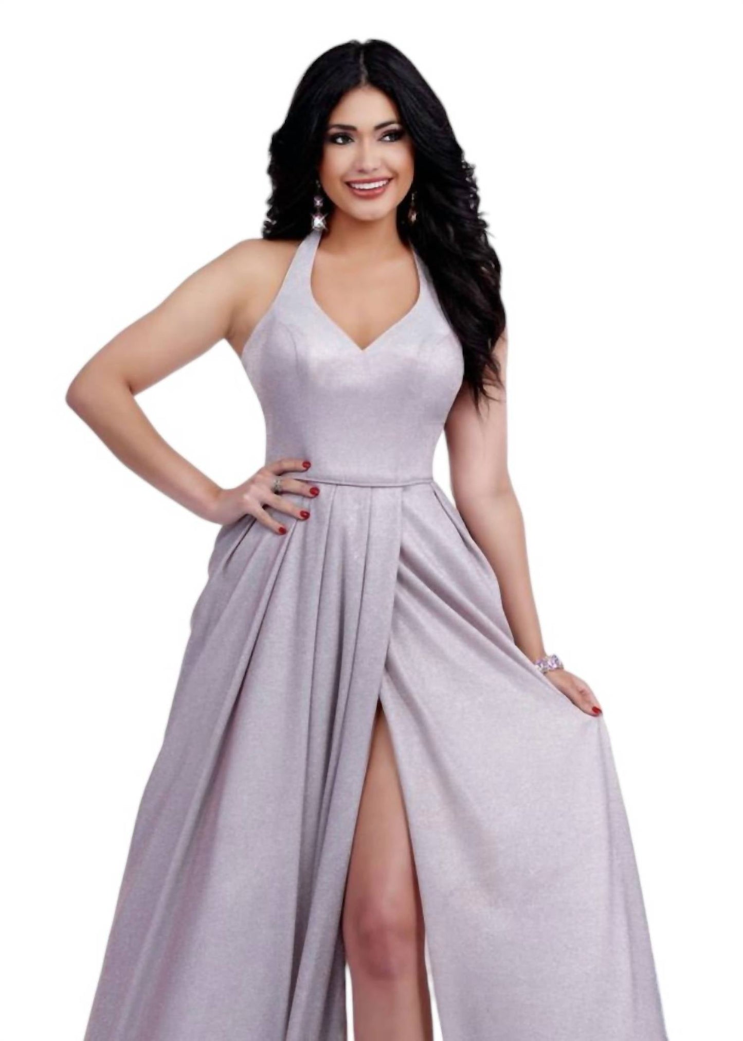 Glitzerndes Jersey-Maxikleid