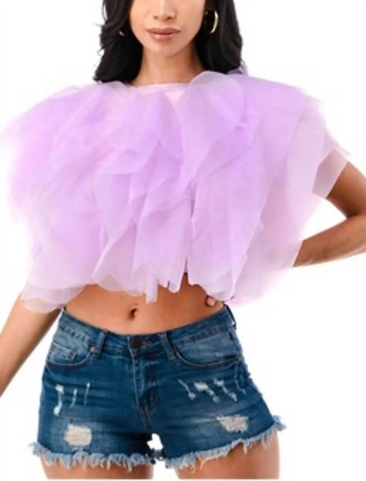 Téa ärmelloses Rüschen-Cropped-Top