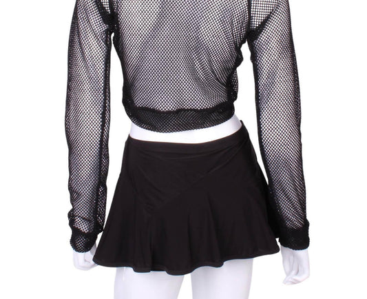 Women's Fishnet Straight Back Vee Crop Top