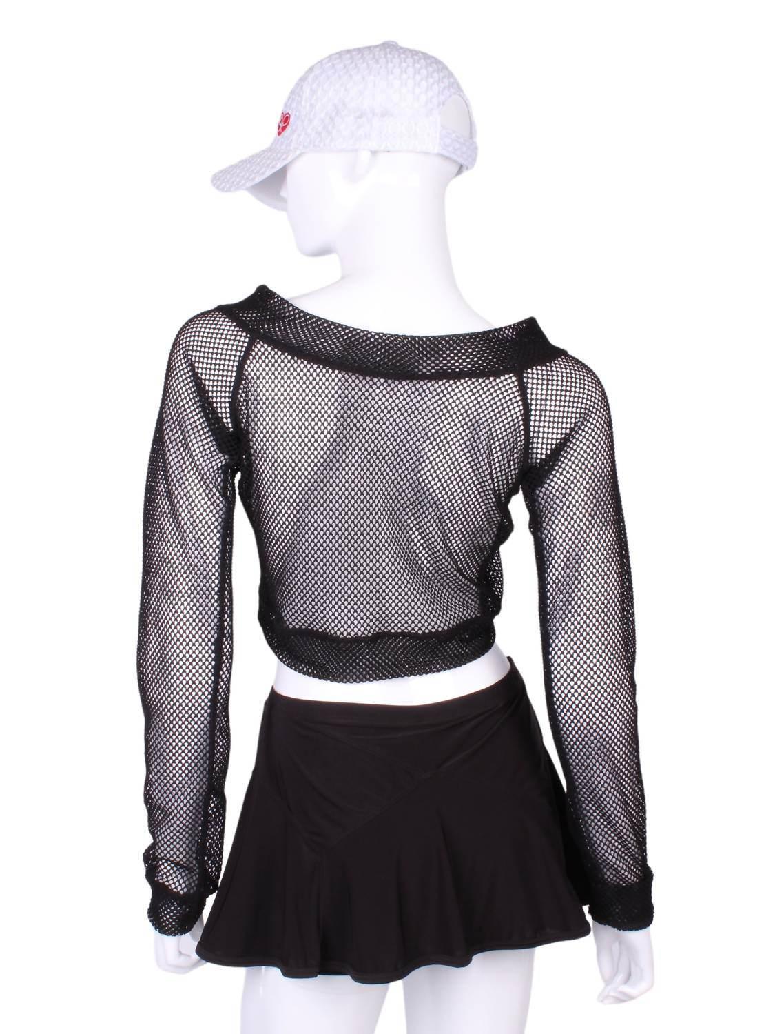 Women's Fishnet Straight Back Vee Crop Top