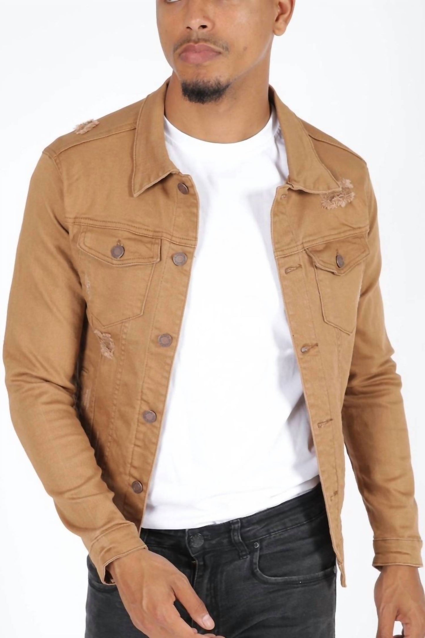 Herren Jeansjacke mit Knopfverschluss