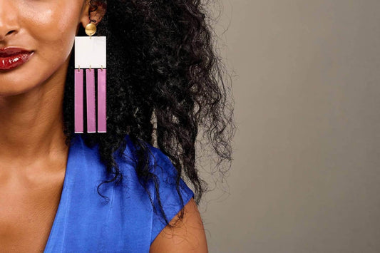 Women's Oversized Dangle Mirror 80's Earrings