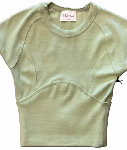 Mädchen Rayon Rippen-T-Shirt mit kurzen Ärmeln