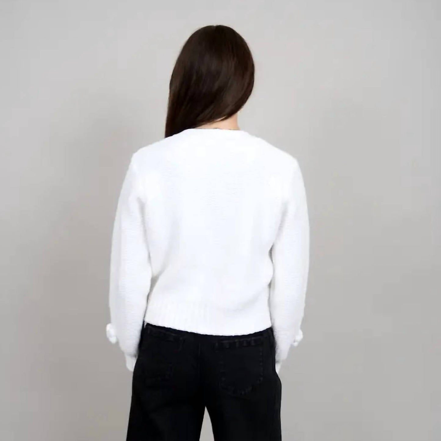 Lysandra Langarm-V-Ausschnitt-Cardi-Top