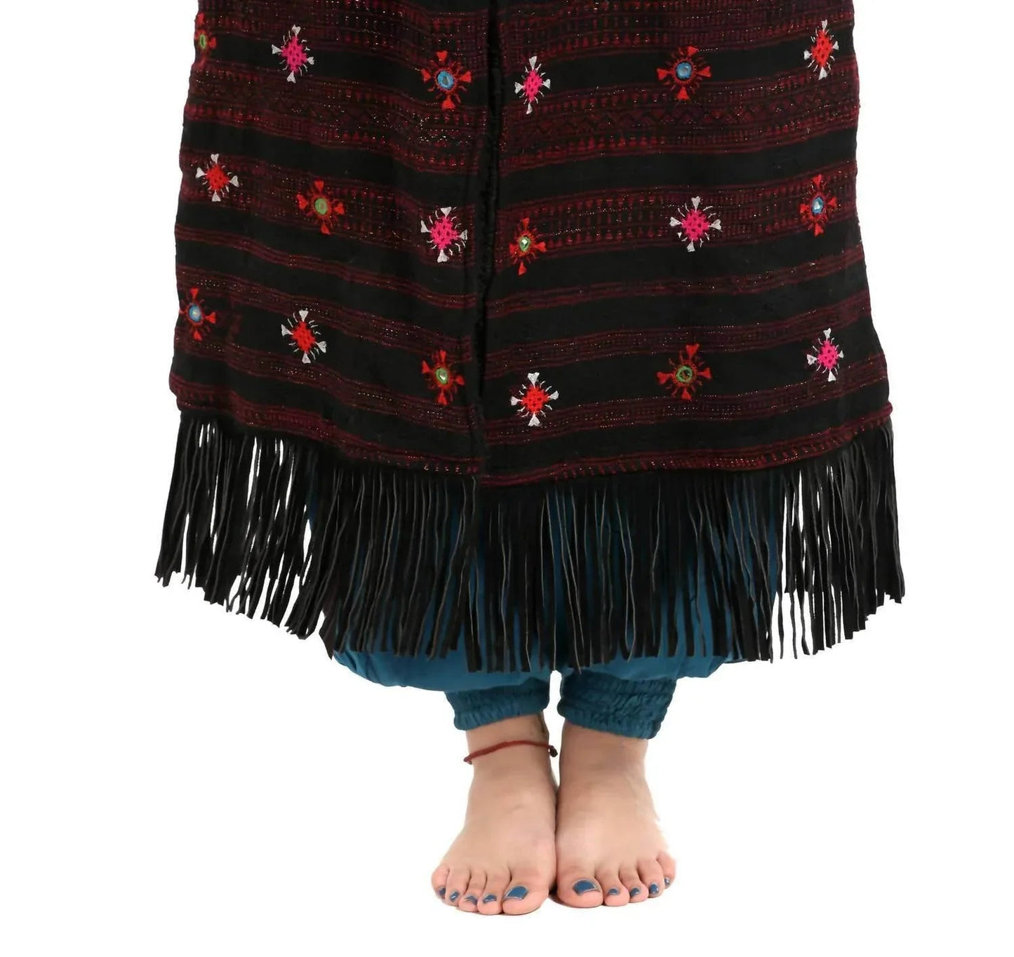Hand-embroidered Patches Merino Wool Coat