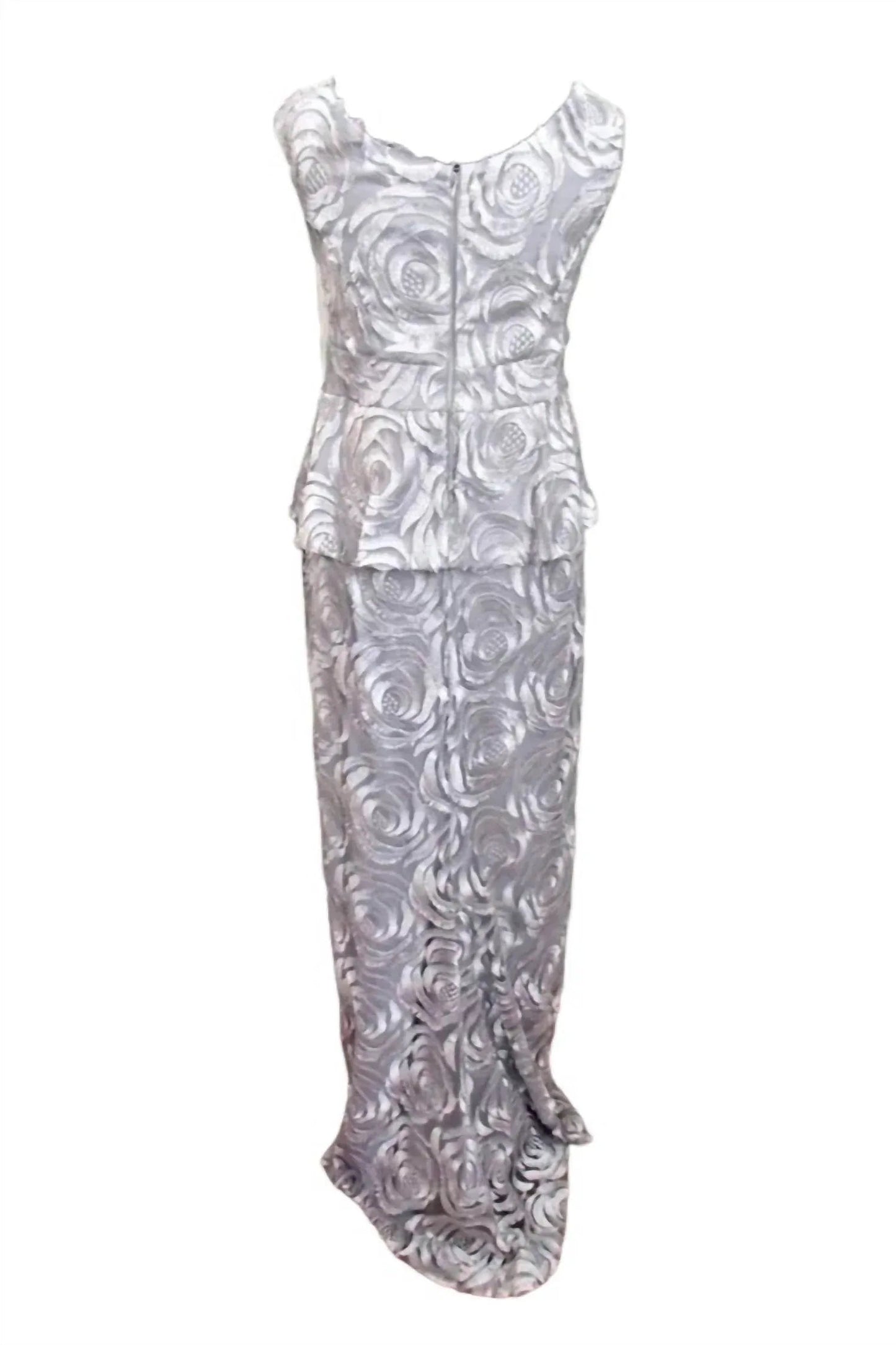 Peplum Tank Embroidered Gown
