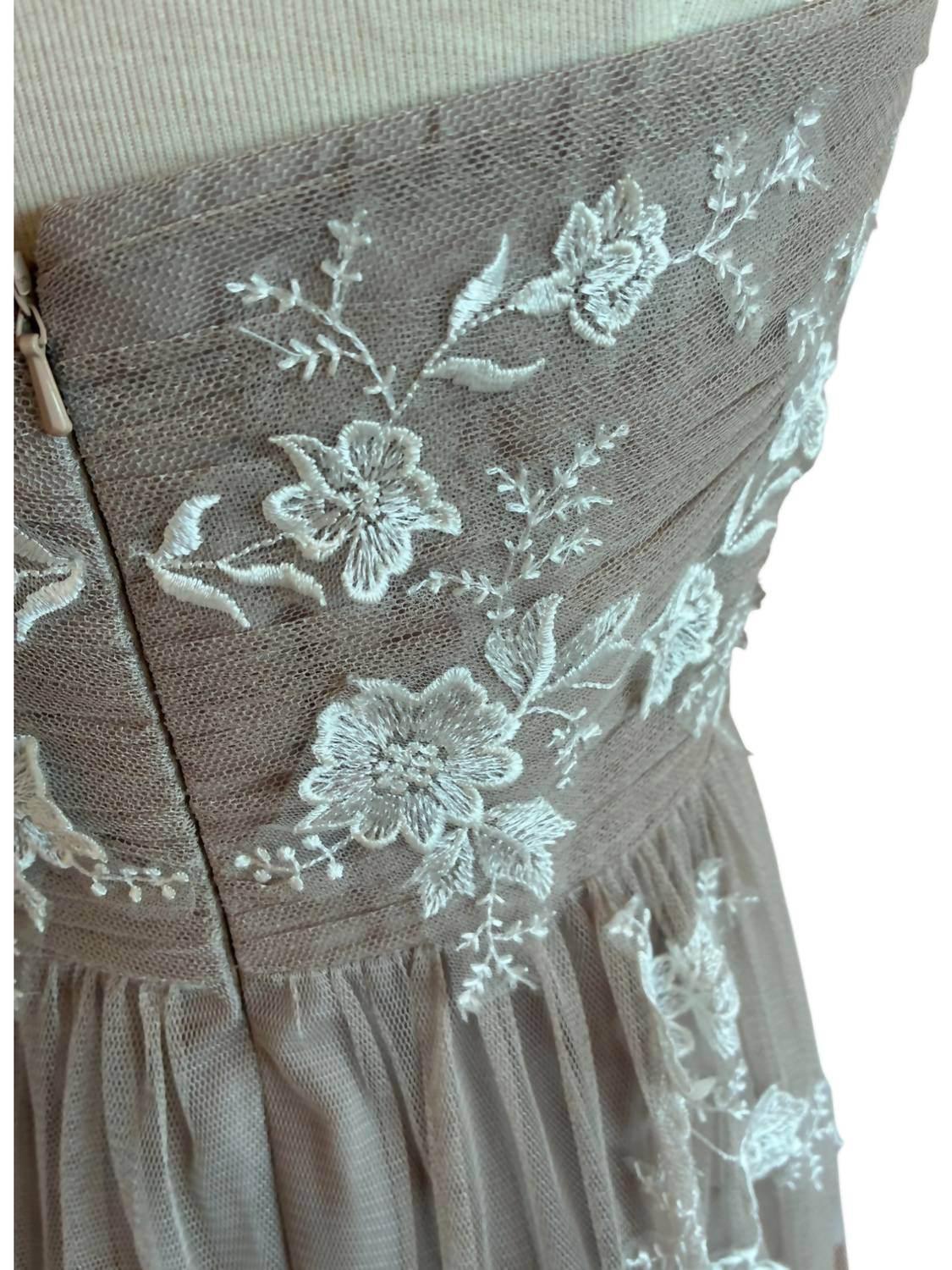 Trägerloses geblümtes Abendkleid für Damen