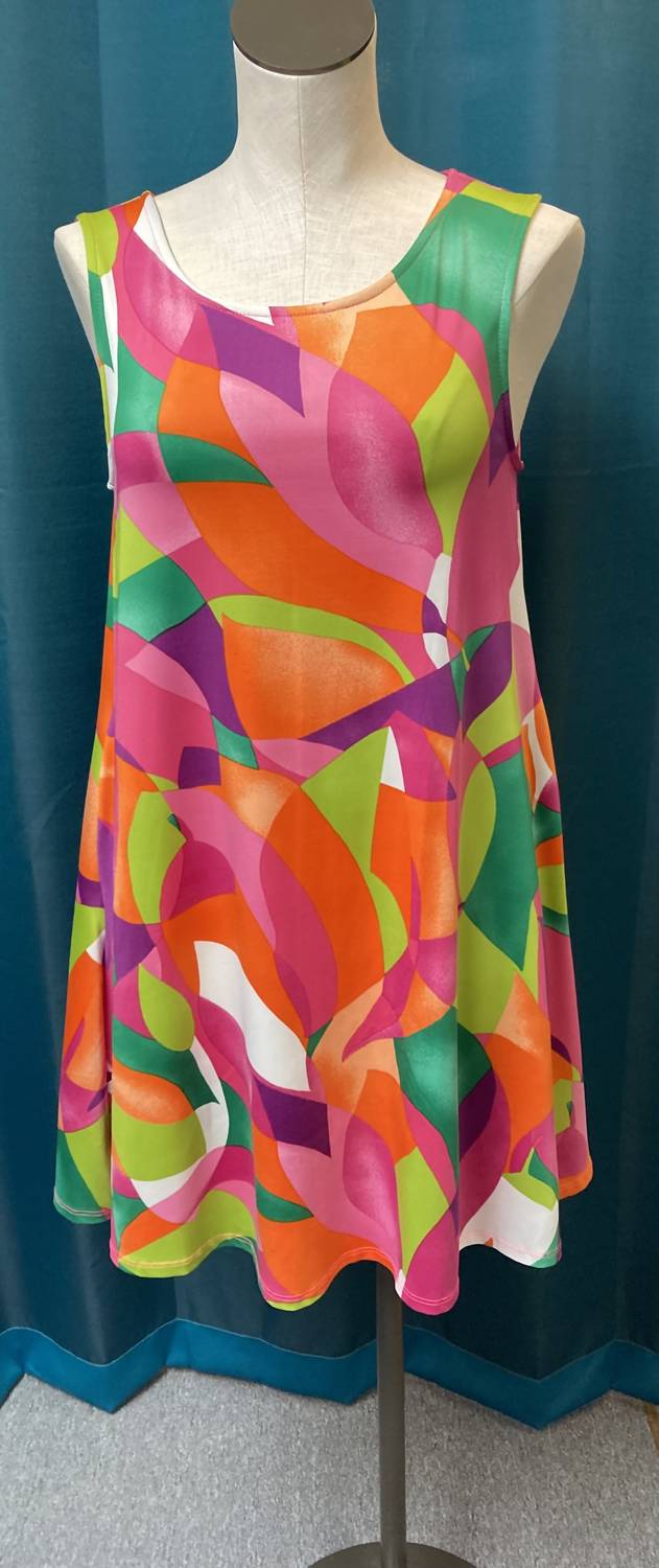 Damen gemustertes ärmelloses Kleid