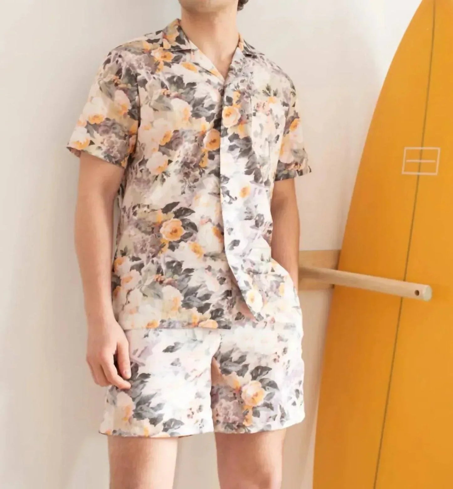 Men's Floral Lined Swim Trunks