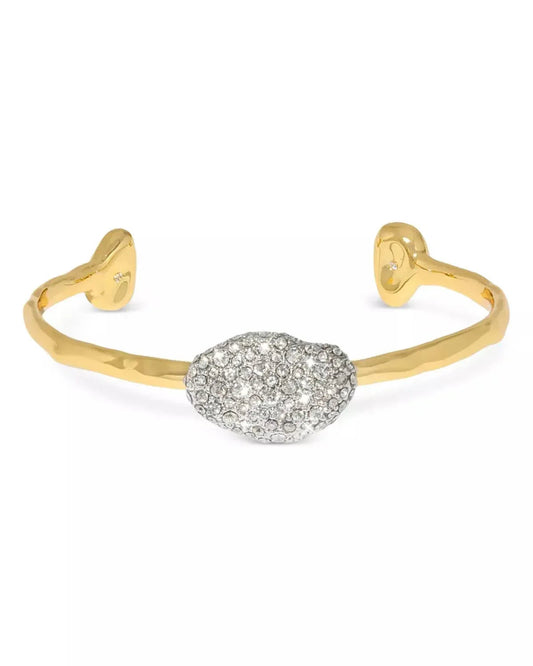Solanales Crystal Pebble Skinny Cuff Bracelet