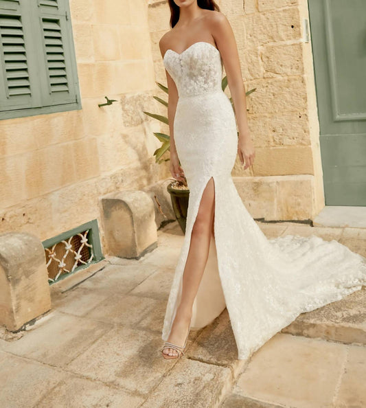 Embroidered Lace Wedding Gown