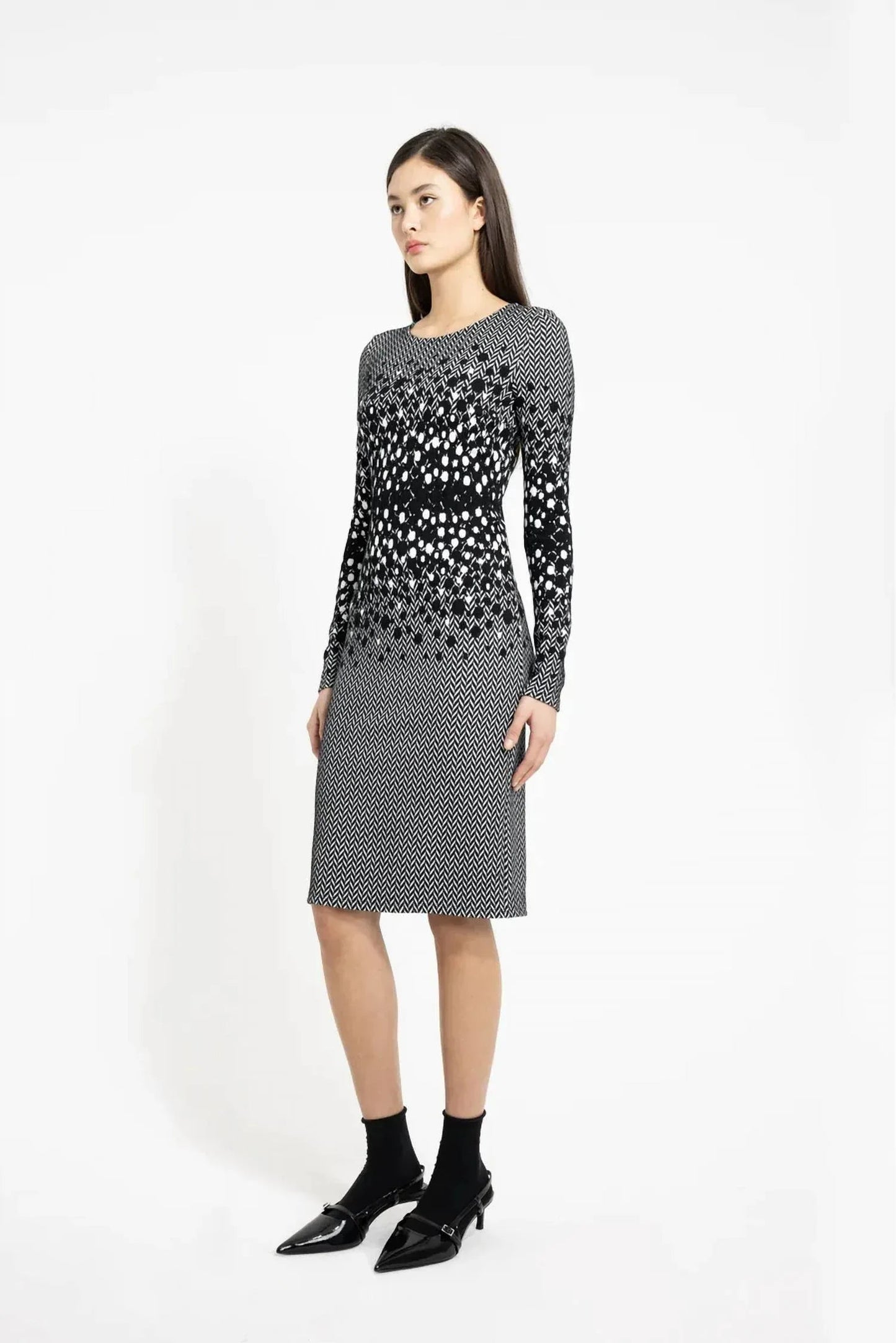 Winter-Jacquardstrickkleid