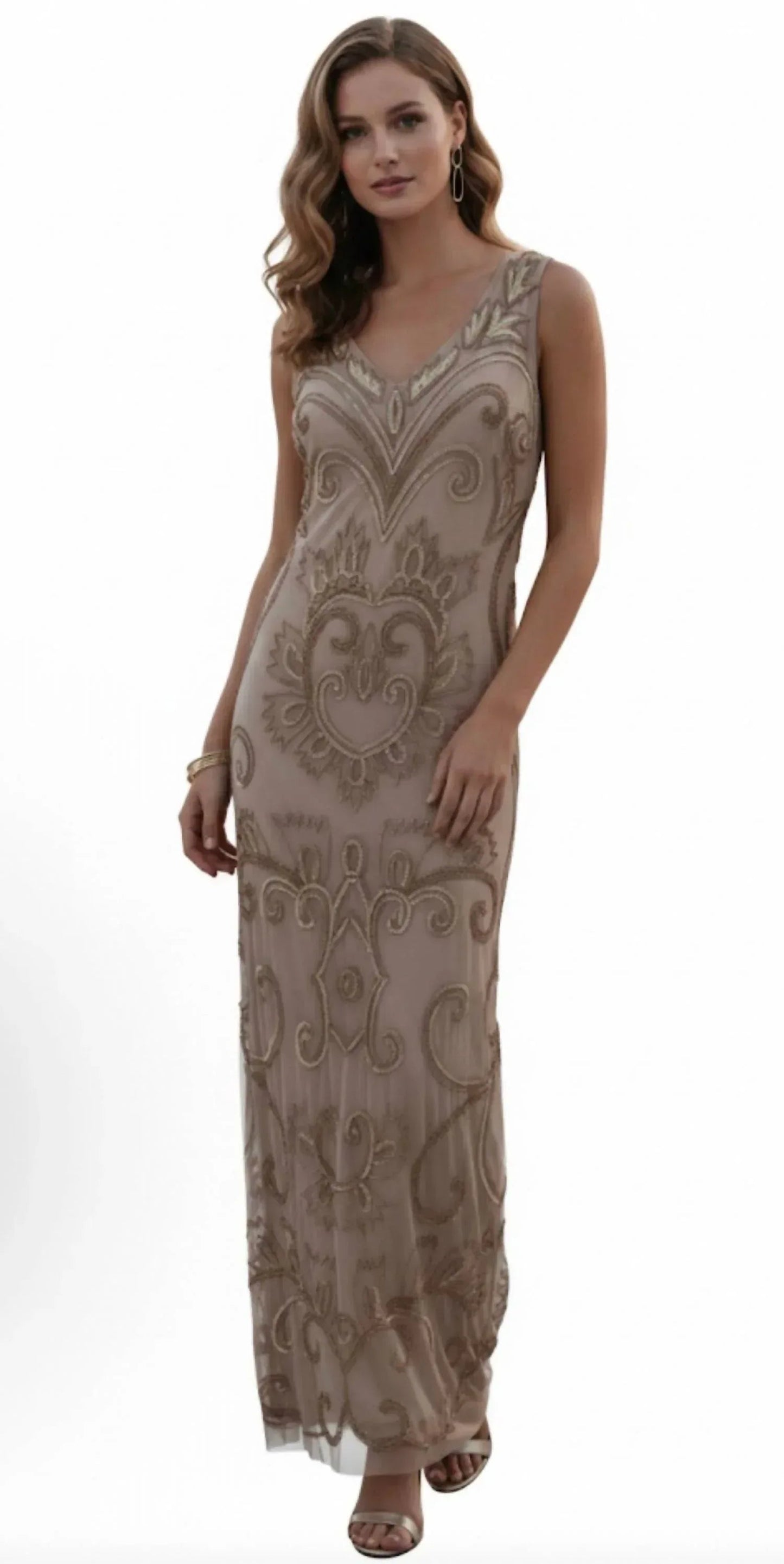 Damen Abendkleid mit Perlenstickerei