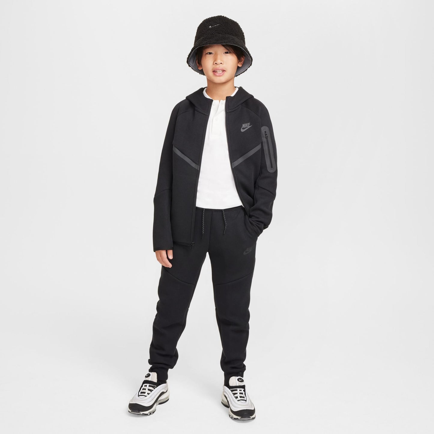 Nike Tech Fleece Hoodie für ältere Kinder - Schwarz