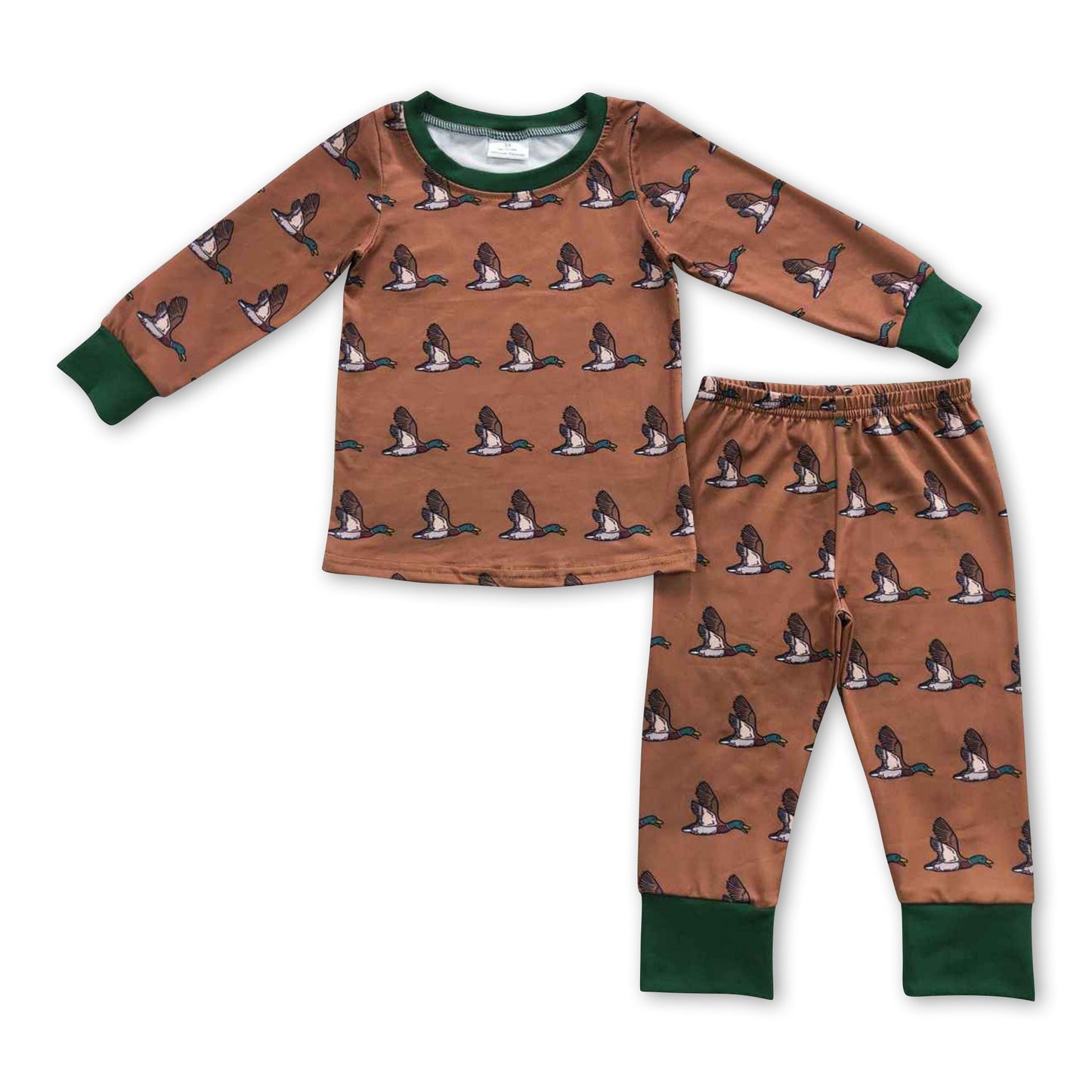 Enten-Langarm-Baby-Kinder-Jagd-Schlafanzug