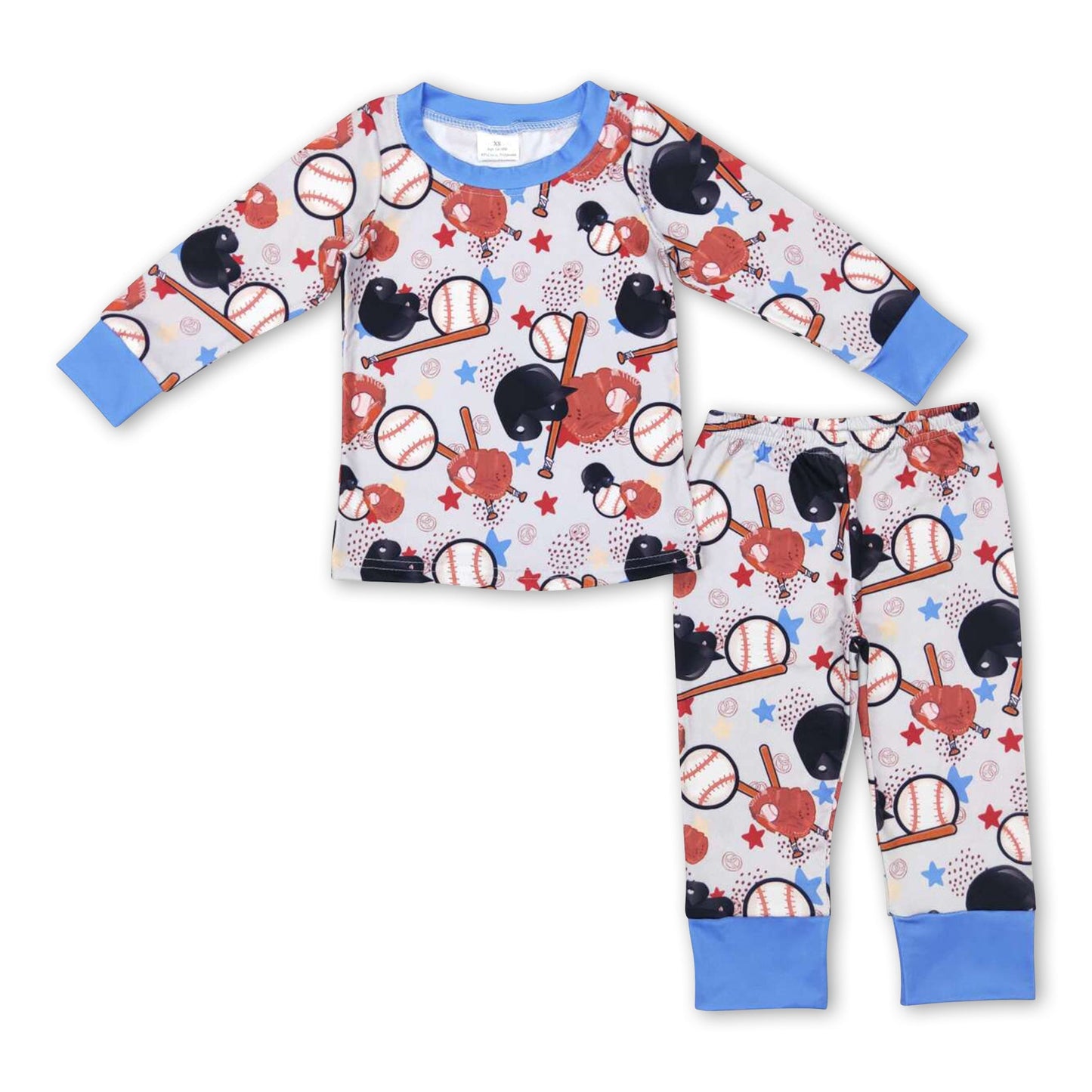 Baseball-Langarm-Schlafanzug für Babys und Kinder