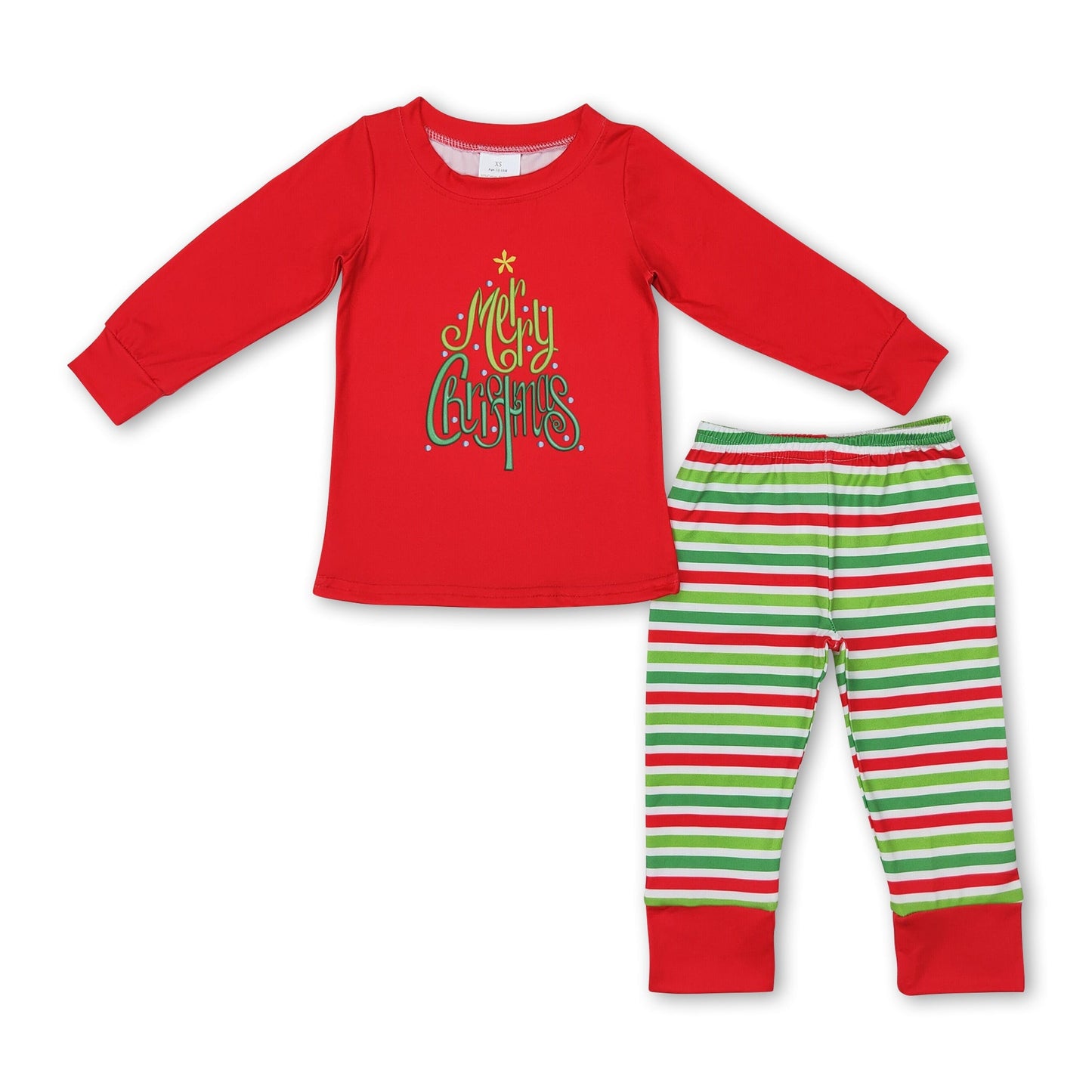 Fröhliche Weihnachten rot gestreifte Hose Jungenpyjama