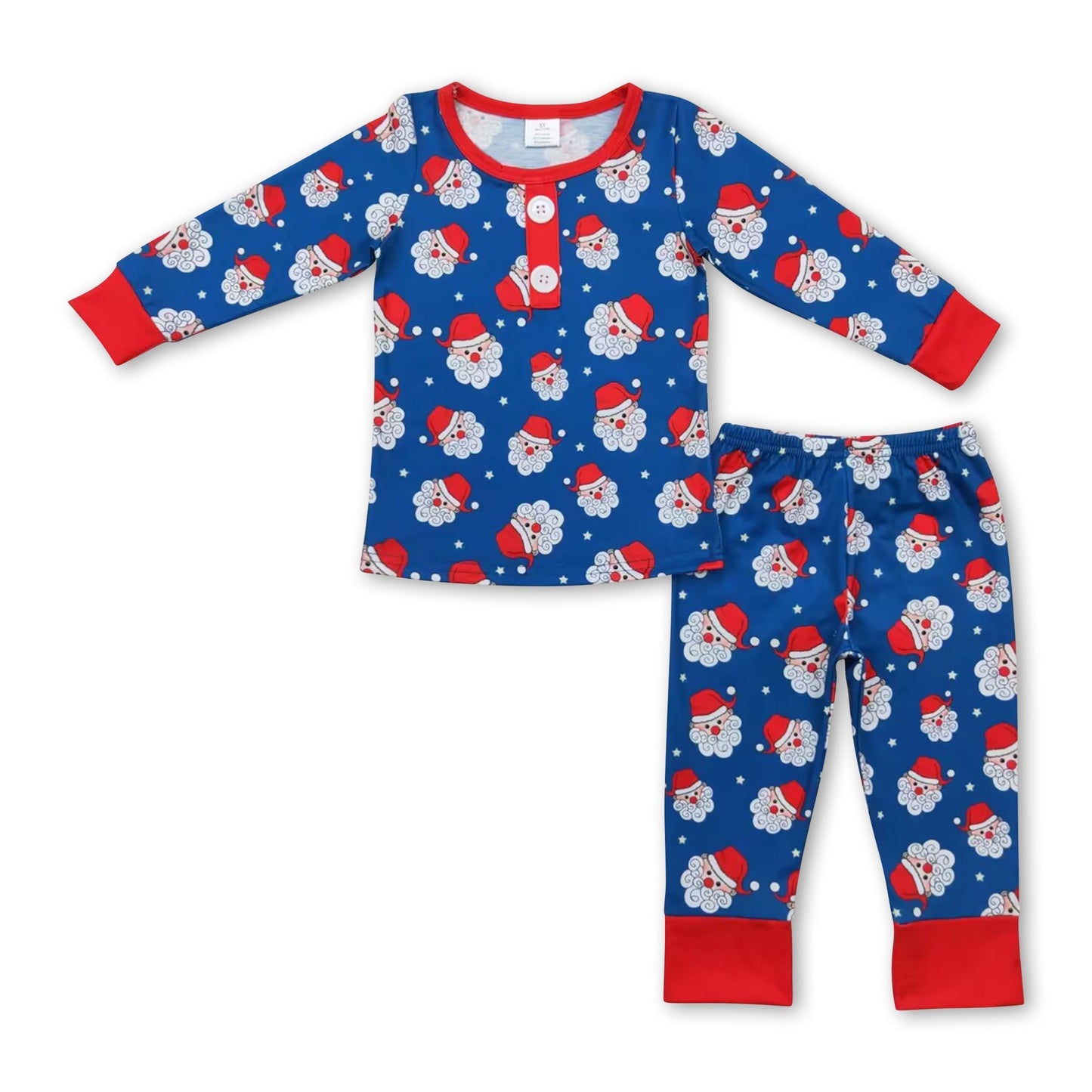 Langarm-Weihnachtspyjama für Jungen mit Weihnachtsmannmotiv