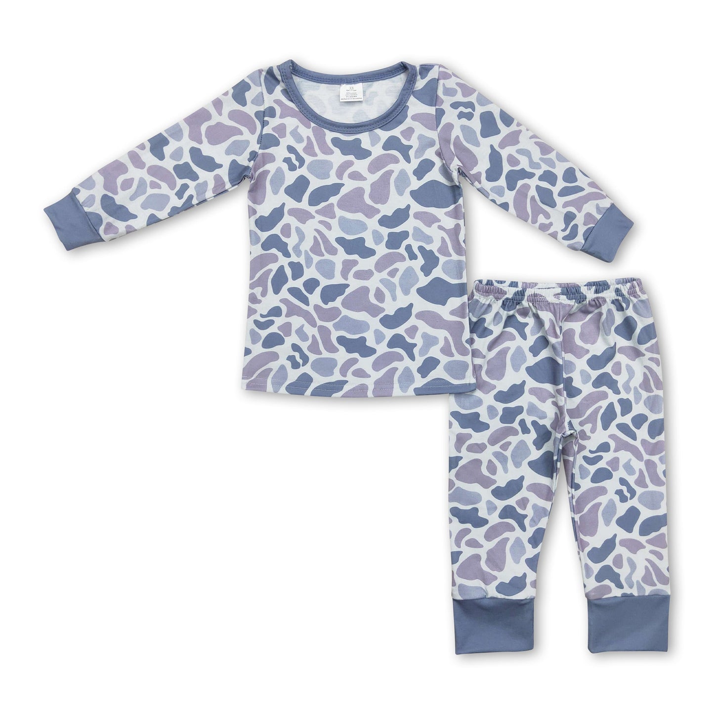 Langarm-Pyjama für Jungen, Grau, Camouflage