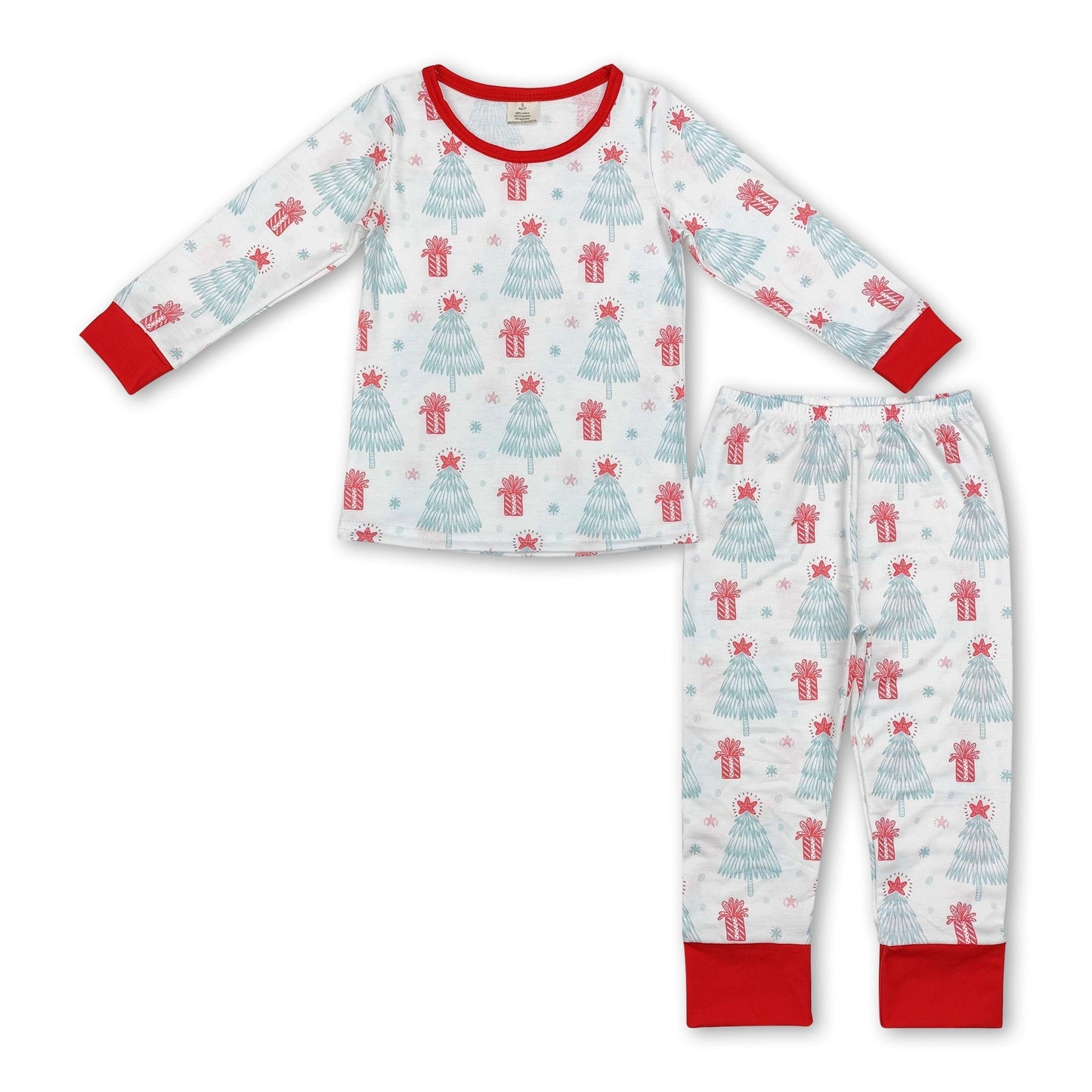 Langarm Weihnachtsbaum Geschenk Kinder Schlafanzug
