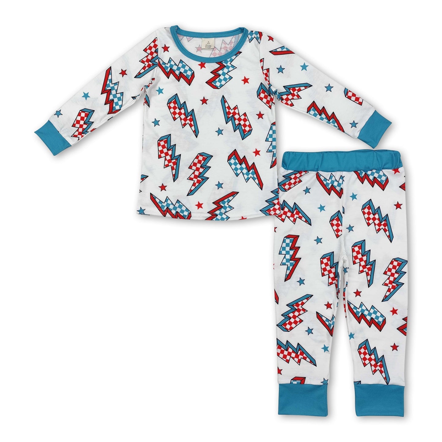 Langärmeliger karierter Donner-Baby-Pyjama für Kinder
