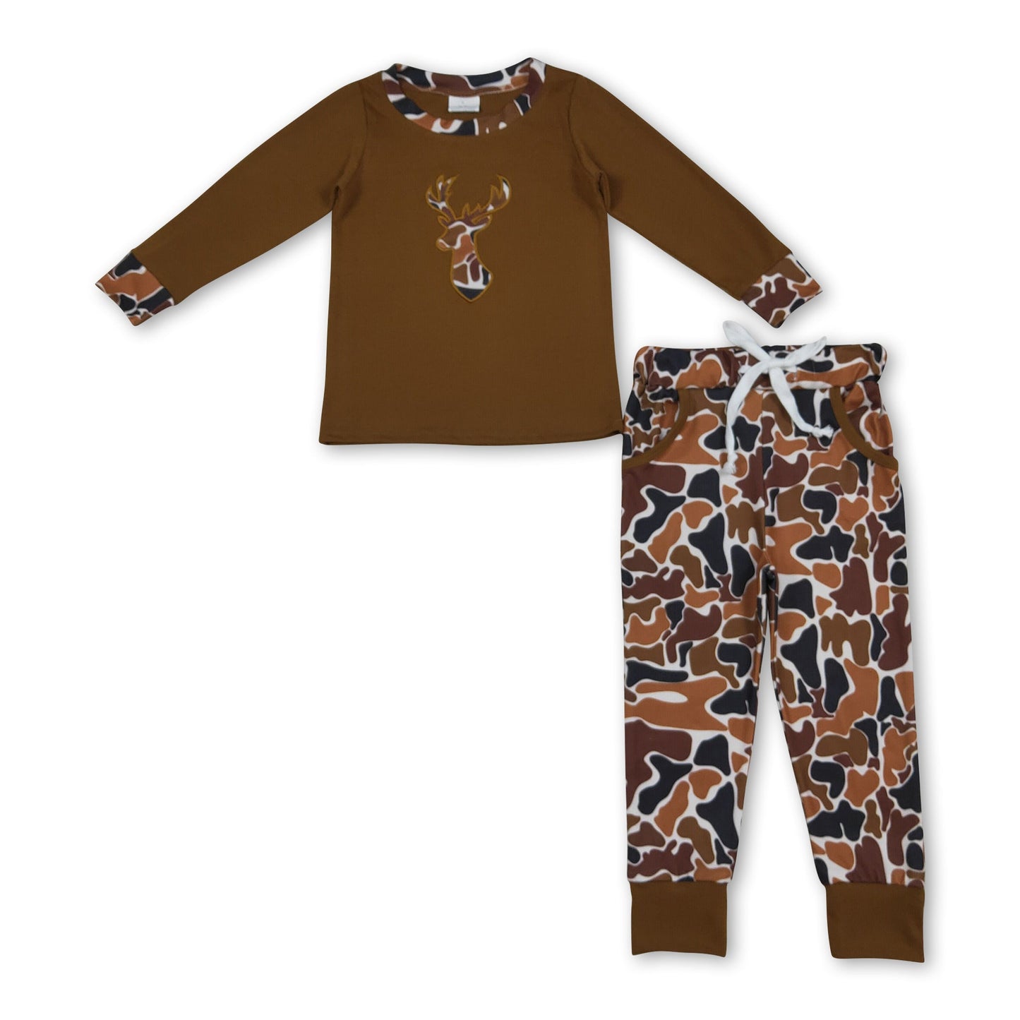 Langarm Camo Hirsch Top Hose Kinder Jungen Kleidung