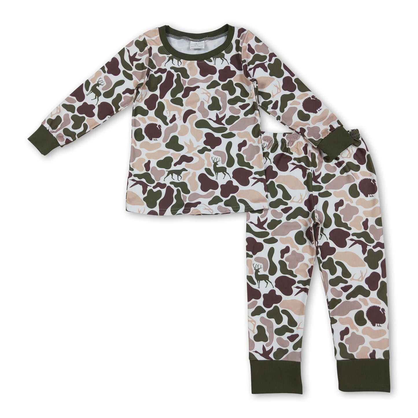 Langarm Camouflage Enten Hirsch Hunde Jagd Jungen Pyjama