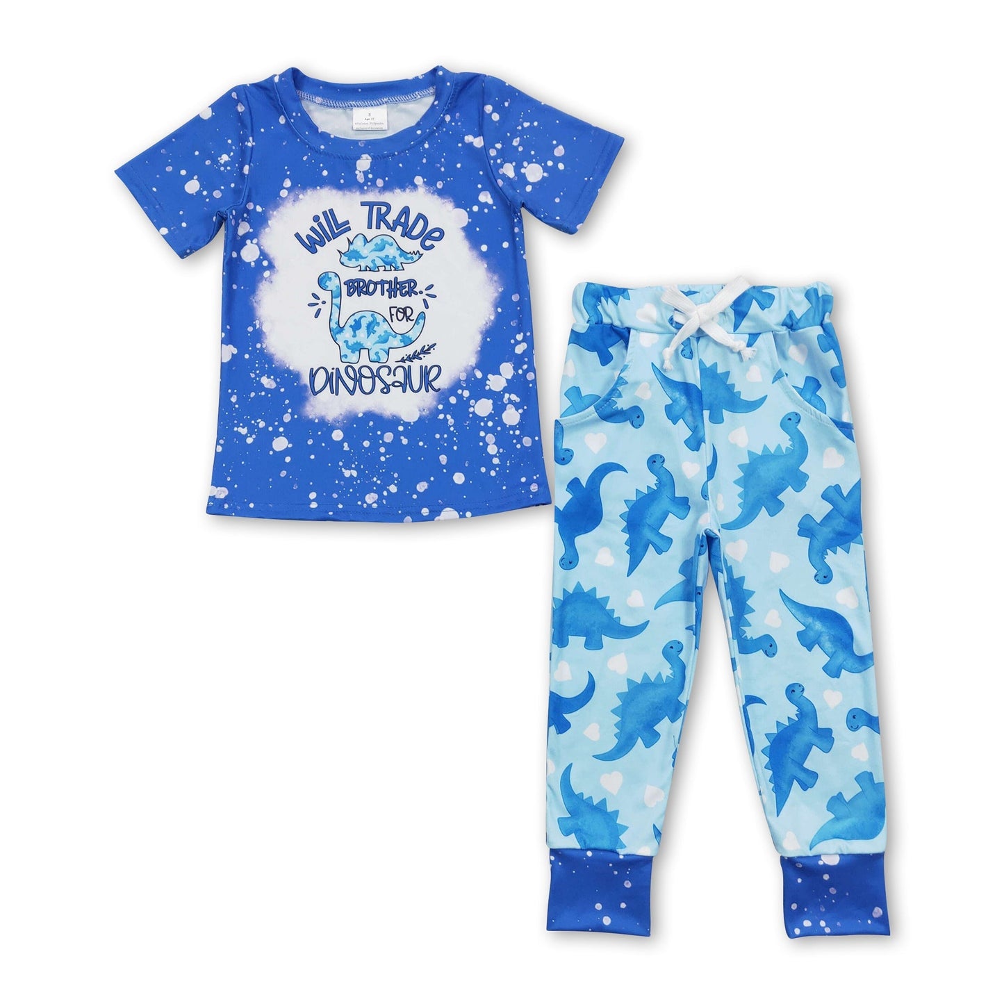 Blauer Dinosaurier Bruder Oberteil Hose Jungen Kleidung