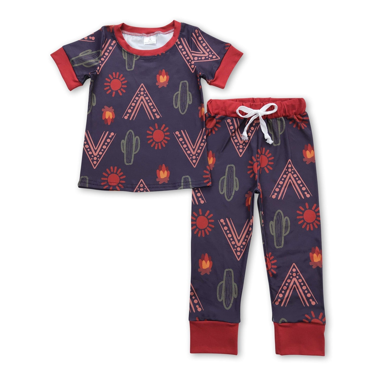 Kurzarm-Kaktus-Sonnentop-Hose Jungen-Pyjama