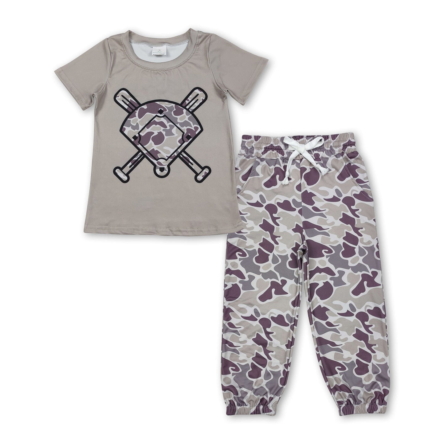 Kurzärmeliges Camo Golf-Oberteil und Hose für Kleinkinder