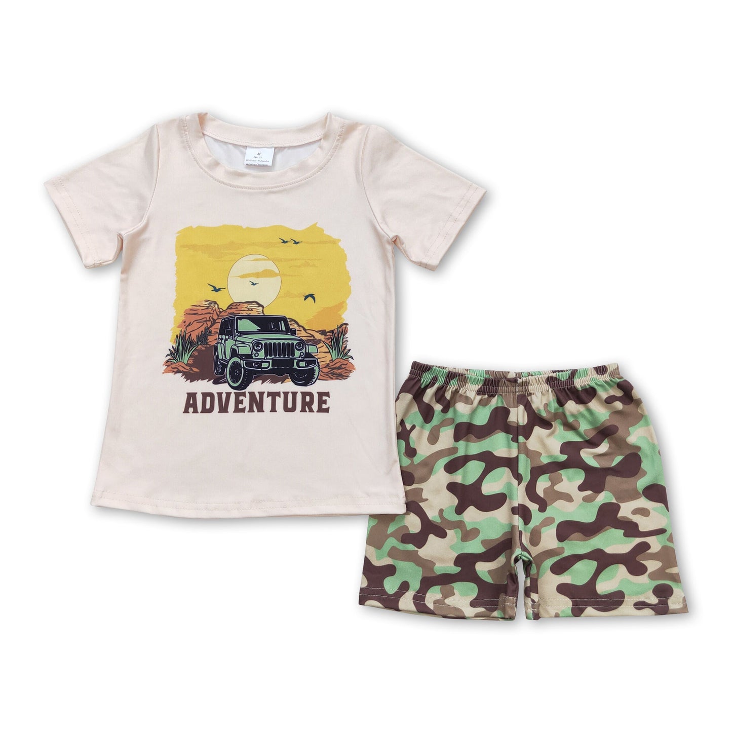 Abenteuer-Truck Top Camo-Shorts Jungen Sommerkleidung