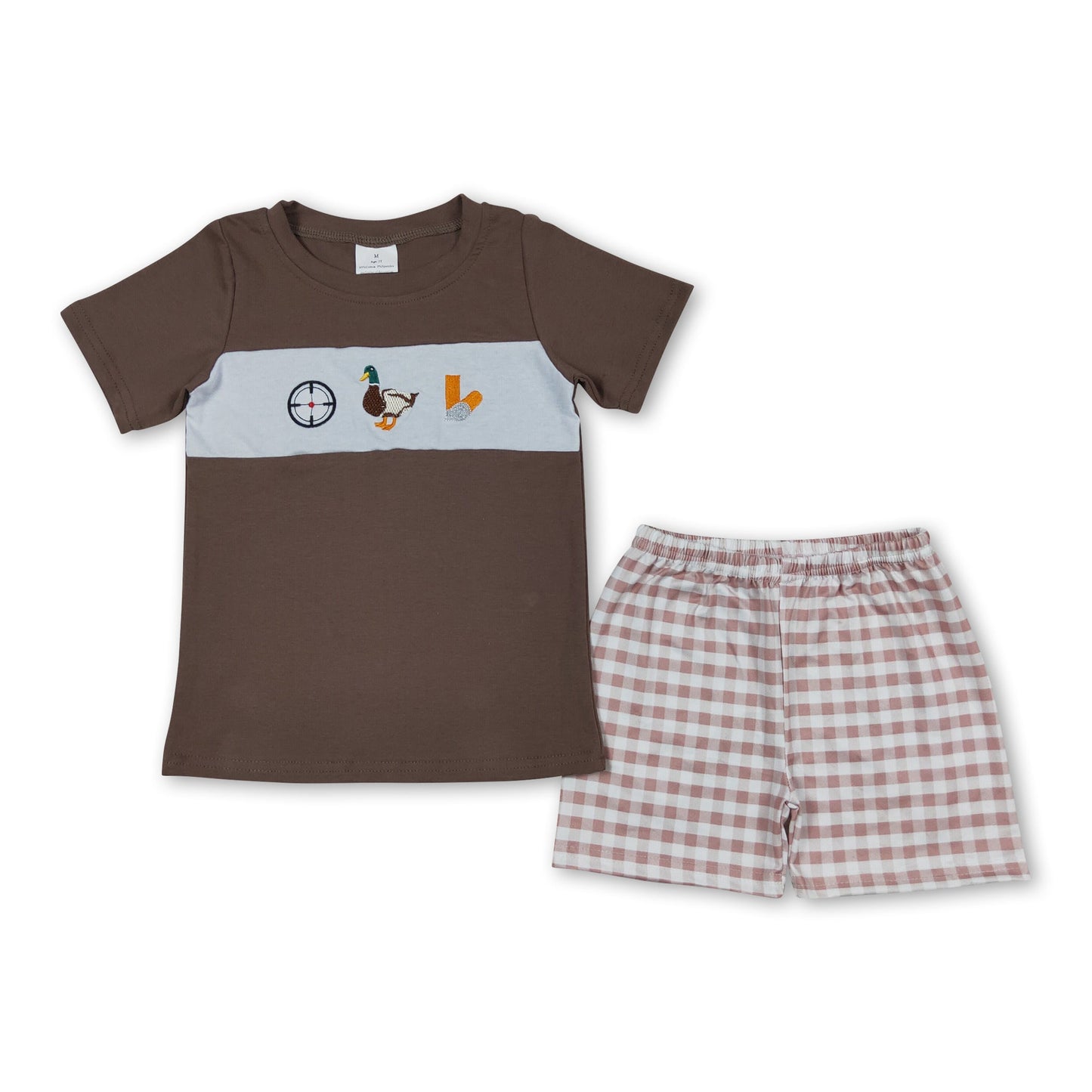 Kurzarm-Enten-Oberteil, Shorts, Kinder-Jungen-Outfits