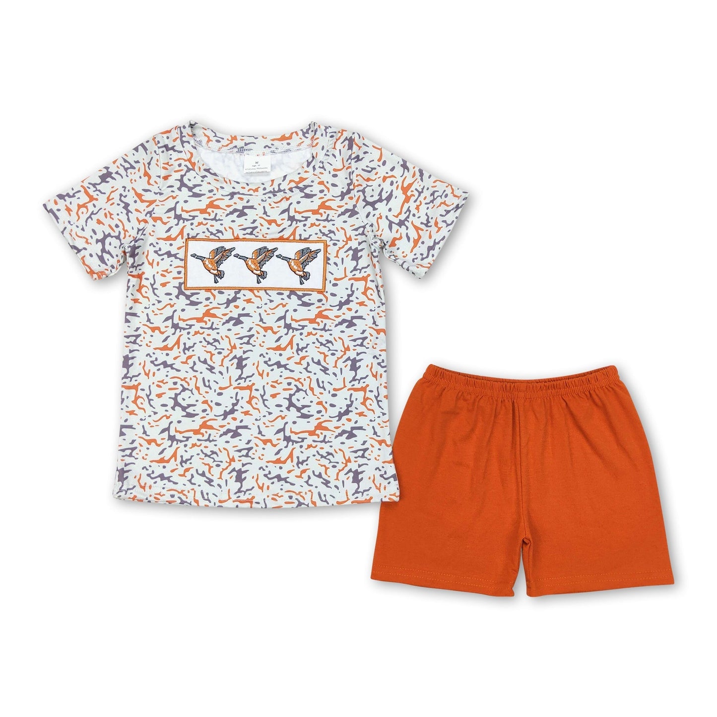 Kurzarm-Shirt mit Ententarnmuster und kurze Hose für Jungen