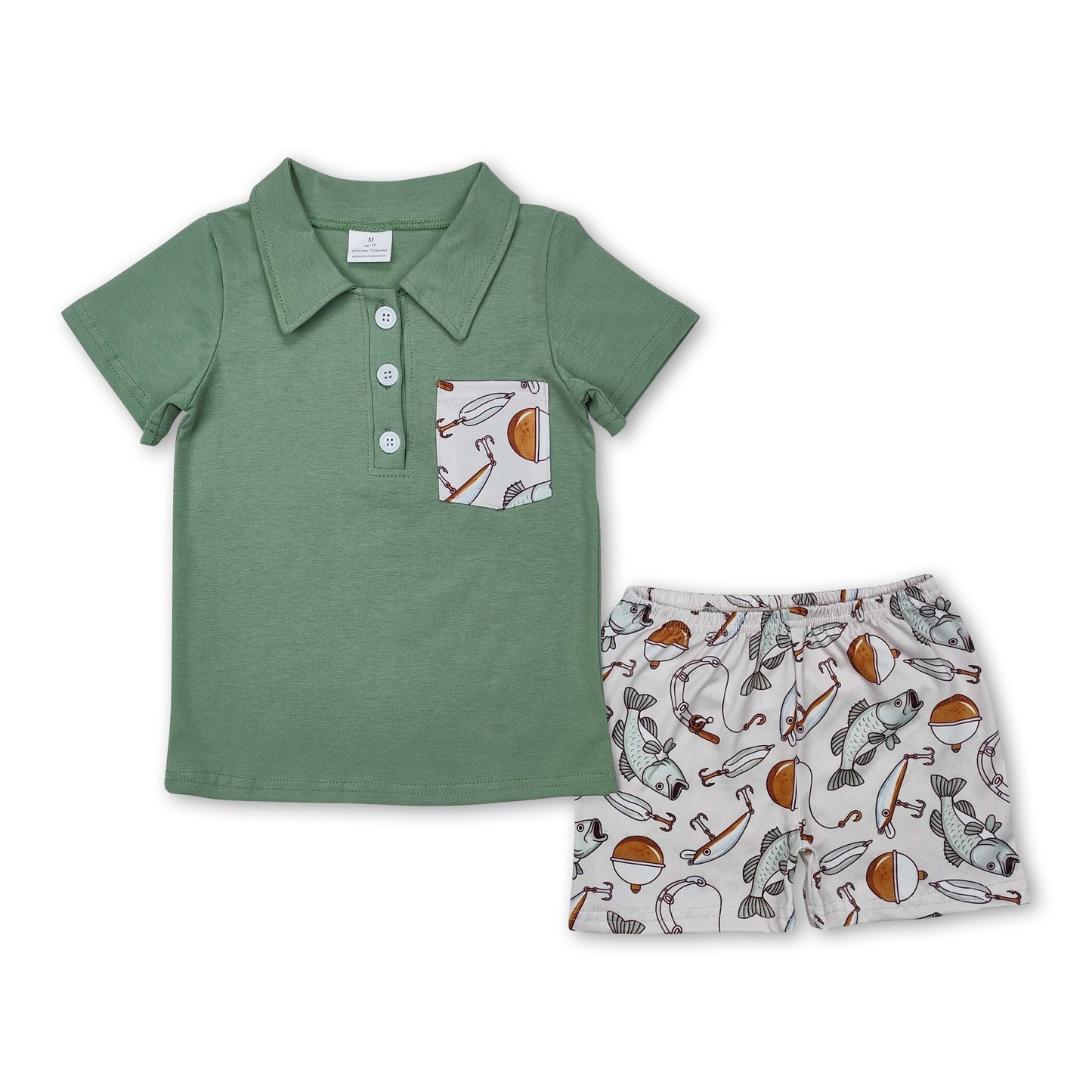 Kurzarm-Taschenoberteil Angelshorts Jungenkleidung