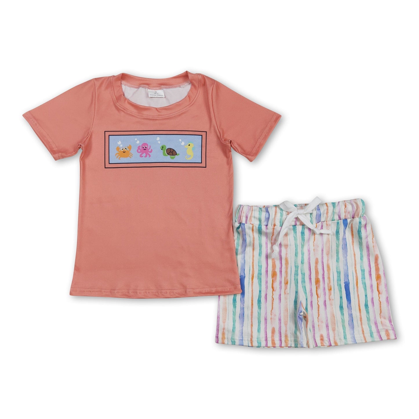 Krabbe Krake Schildkröte Seepferdchen Top Shorts Jungen Sommerkleidung