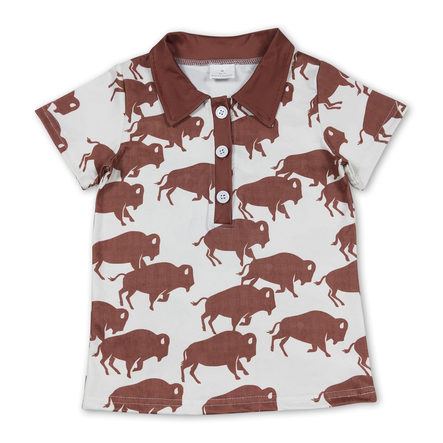 Braune Kühe kurzärmliges Western-Kinder-Poloshirt für Jungen