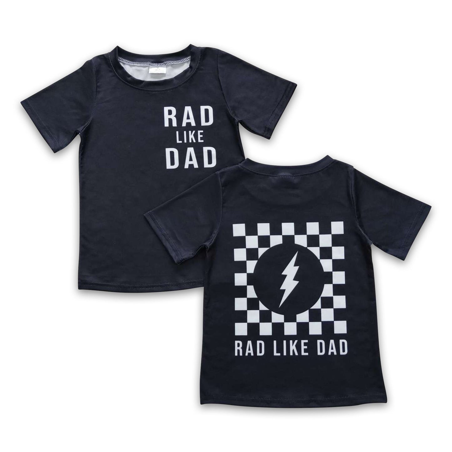 Rad wie Papa schwarz kariertes Kinderhemd für Jungen