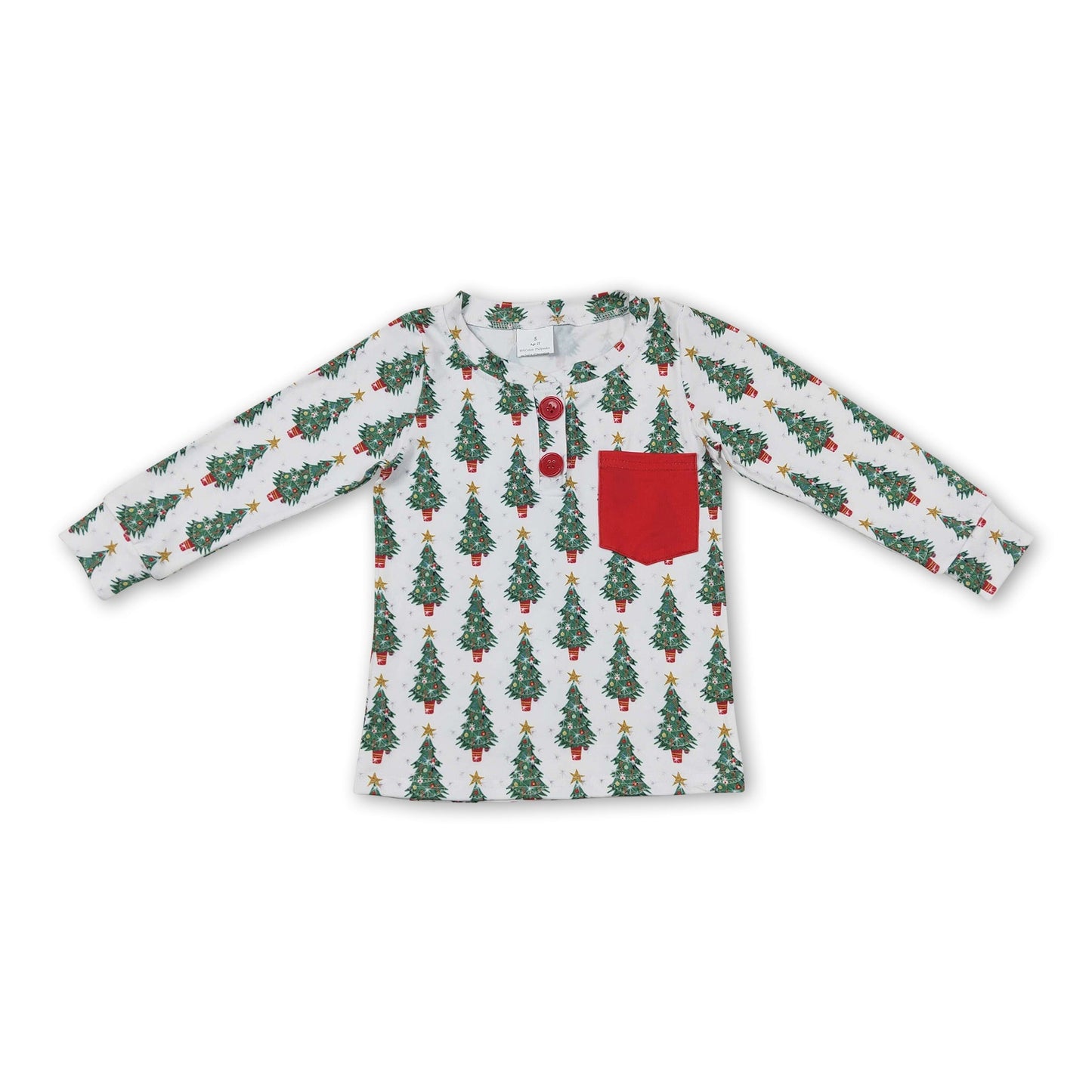 Weihnachtsbaum Tasche Langarm Kinder Jungen Hemd