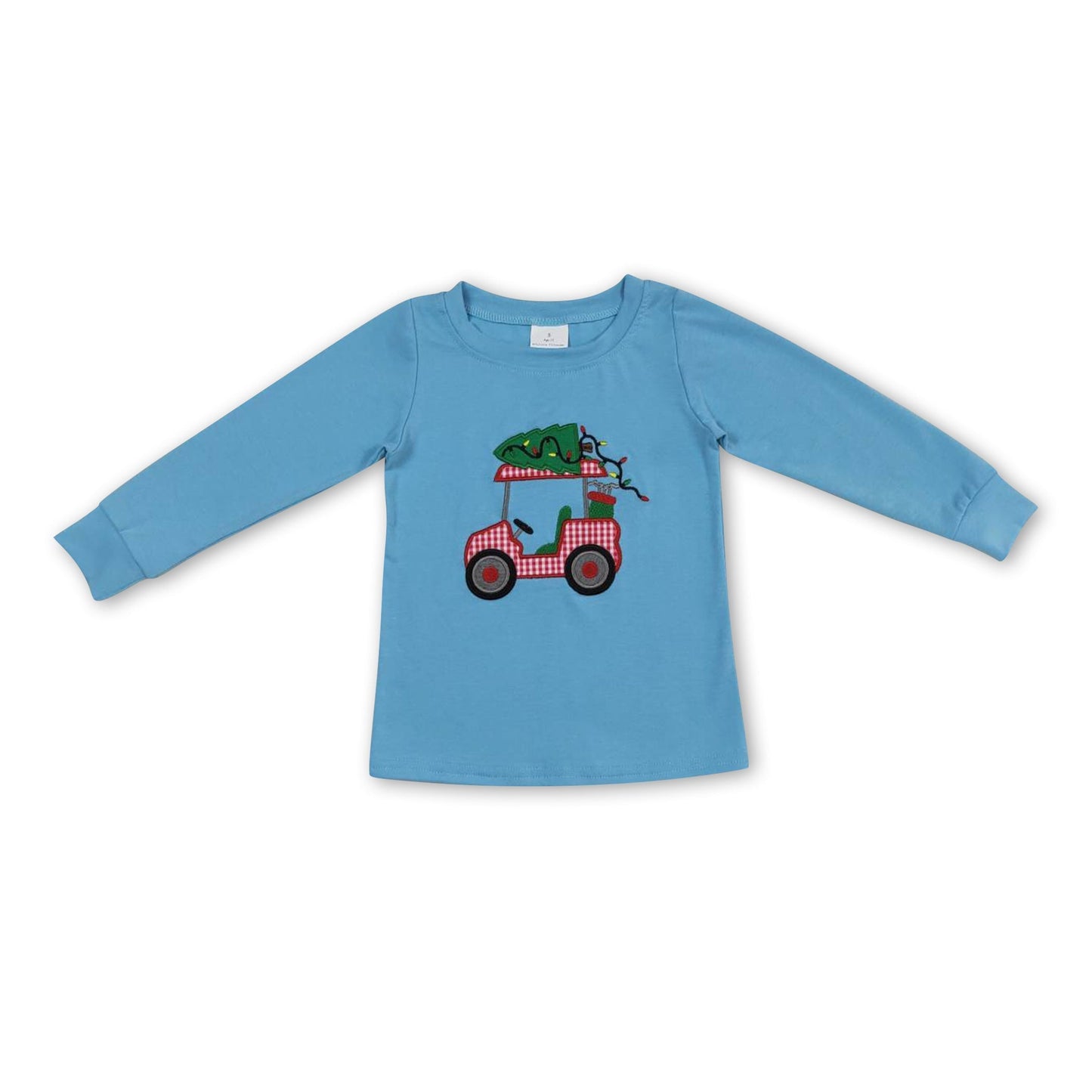 Hellblaues Weihnachtsbaum Golf Kinder Jungen Hemd