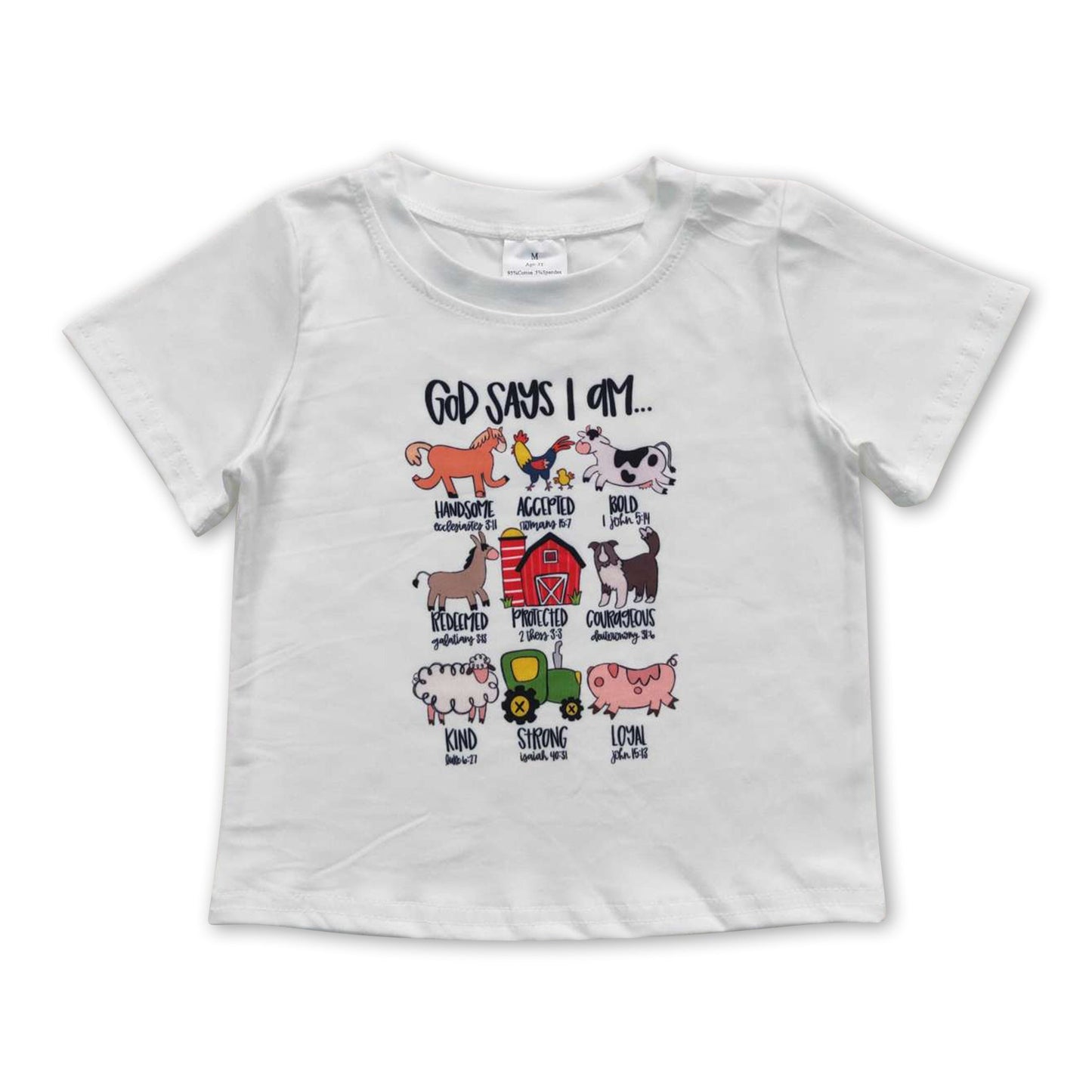 Gott sagt, ich bin Kurzarm-Kinderfarmshirt