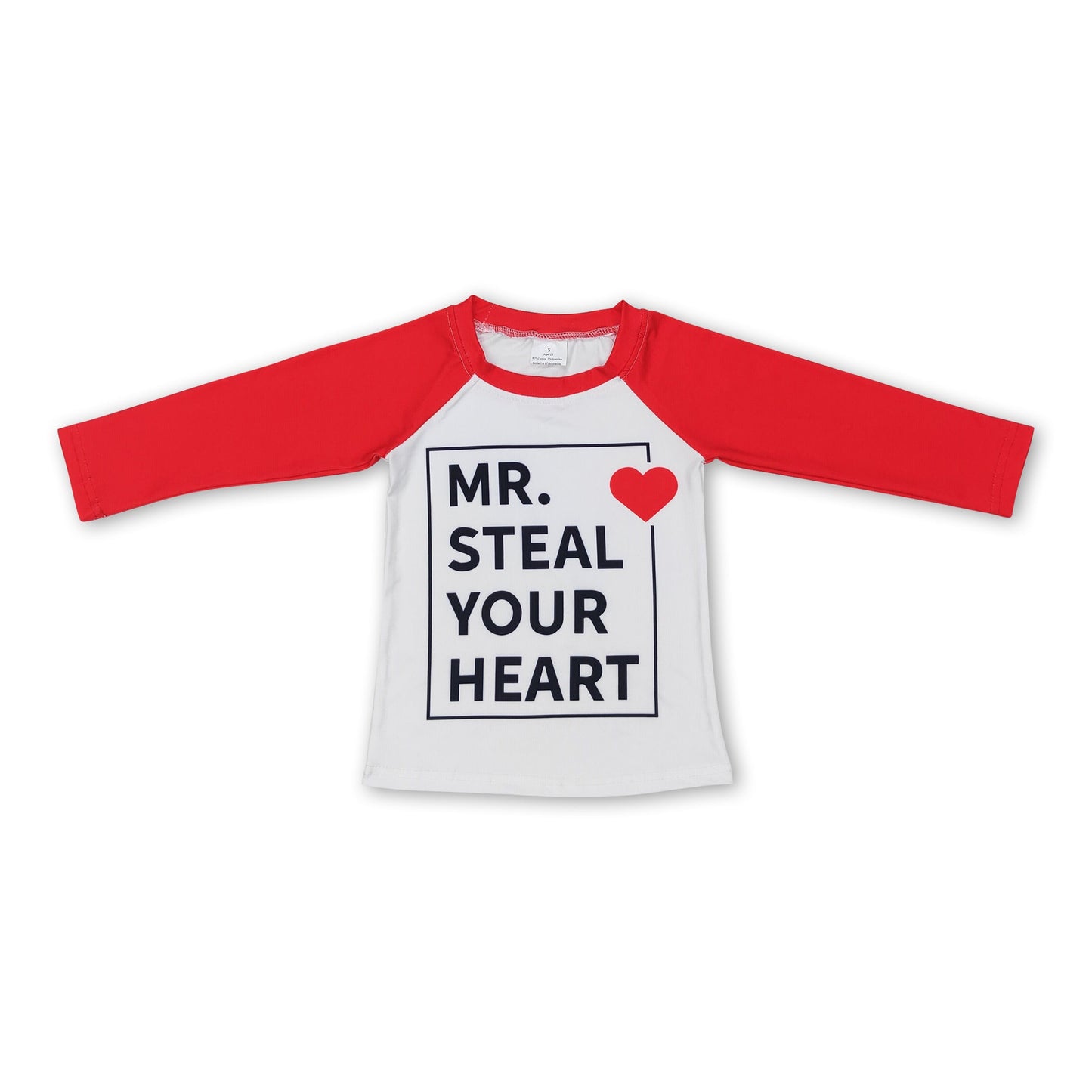 Rot langärmeliges Kinder-Valentinstags-Raglan zum Verlieben